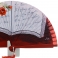 Abanico rojo diseño libro abierto y flores 99848