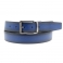 Cinturón reversible piel negra lisa y azul grabada 121111