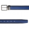 Cinturón reversible piel negra lisa y azul grabada 121115