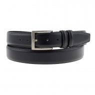 Cinturón italiano piel lisa negra tallas especiales