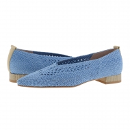 Zapatos planos punta fina en rafia azul