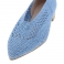 Zapatos planos punta fina en rafia azul 122862