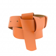 Cinturón de pincho sintético naranja con nudo 