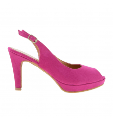 Zapatos estilo peep toe destalonados rosa