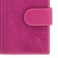 Detalle cartera mujer piel combinada con serraje rosa