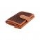 Perfil billetera pequeña de serraje con piel marrón