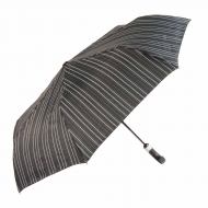 Paraguas puño abre-cierra negro con rayas